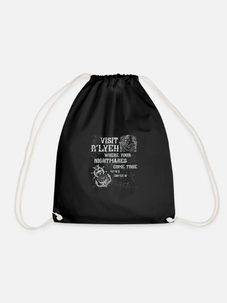 Cthulhu Visit R'lyeh Coordinates, Cosmic Horror - Turnbeutel - Schwarz