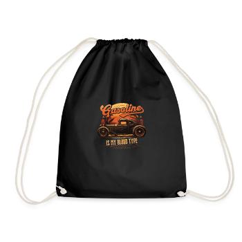 Hot Rod Gasoline Is My Blood Type, Retro Vintage - Turnbeutel - Schwarz - Vorne