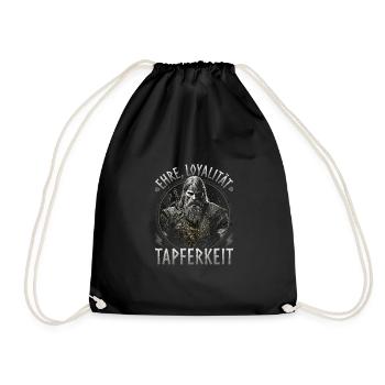 Wikinger, Ehre Loyalität Tapferkeit, Norse Viking - Turnbeutel - Schwarz - Vorne