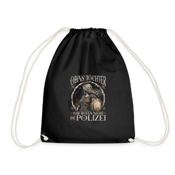 Wikinger Frauen, Odins Töchter, Viking Damen - Turnbeutel - Schwarz - Vorne