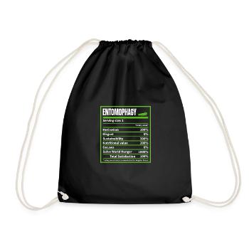 Entomophagy Nutrition Facts, Insect Protein - Turnbeutel - Schwarz - Vorne