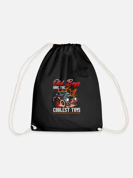 Hot Rod Grandpa, Old Boys Coolest Toys, Muscle Car - Turnbeutel - Schwarz