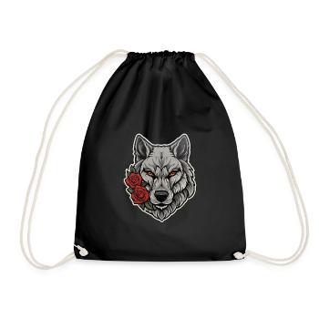 Illustration de la faune de loup gothique - Sac de sport léger - noir - Devant