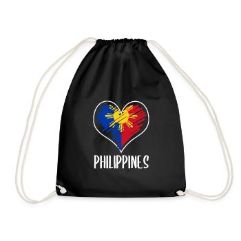 Philippinen Filipino Flagge Stolz I Geschenk - Turnbeutel - Schwarz - Vorne