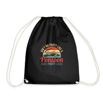 No party is like a pontoon party - Drawstring Bag - black - Front