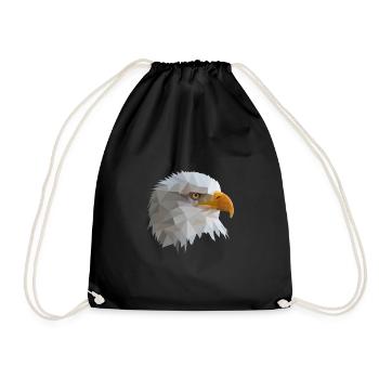 Adler Polygon Freiheit Vogel Tierliebe Geschenk - Turnbeutel - Schwarz - Vorne