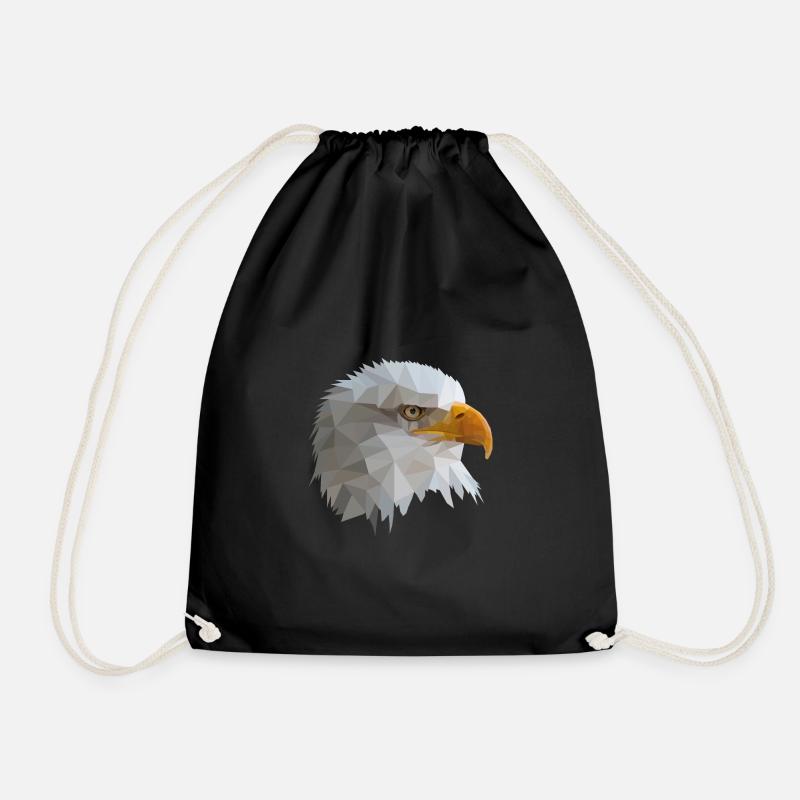 Adler Polygon Freiheit Vogel Tierliebe Geschenk - Turnbeutel - Schwarz
