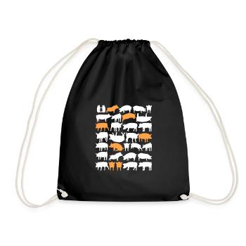 Landwirtschaft Bauernhof Geschenk · Schweine - Turnbeutel - Schwarz - Vorne