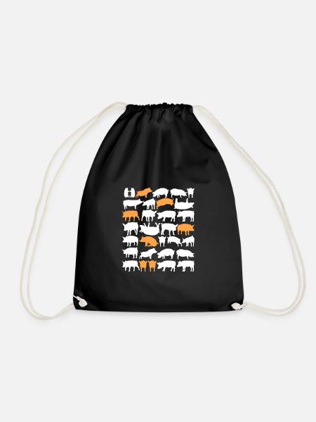 Landwirtschaft Bauernhof Geschenk · Schweine - Turnbeutel - Schwarz