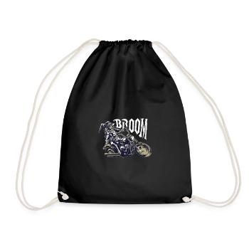 Sorcière sur moto avec bruit de moteur est appelé balai - Sac de sport léger - noir - Devant