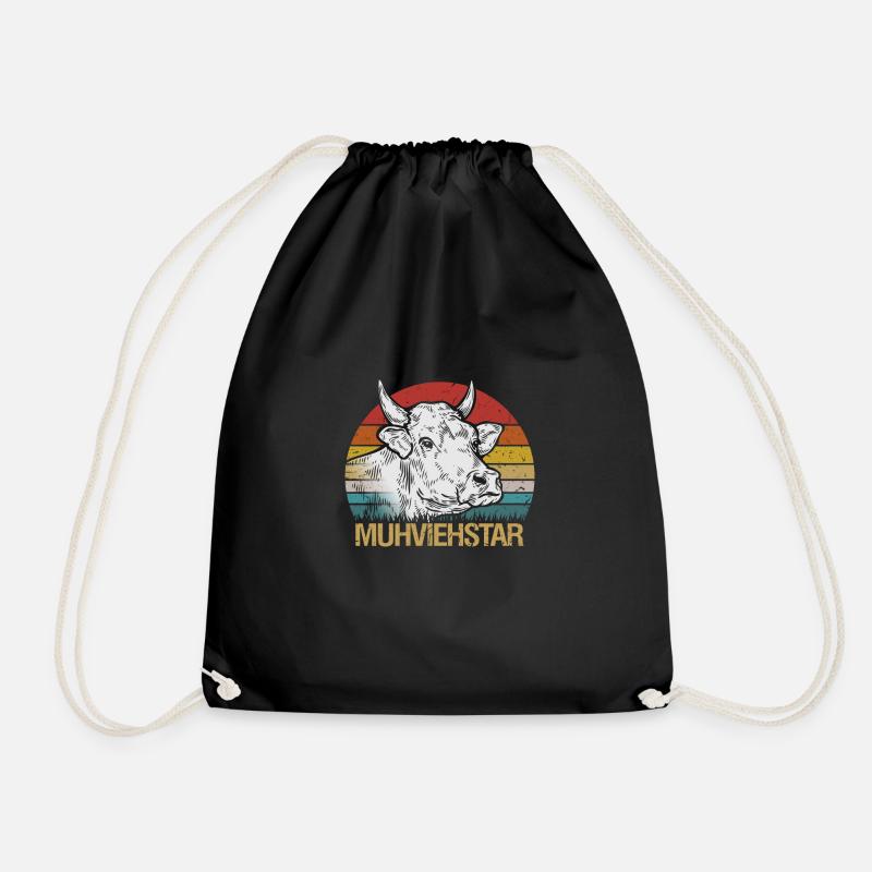 Kuh Tier Kühe Bauernhof Geschenk · Muhviehstar - Turnbeutel - Schwarz