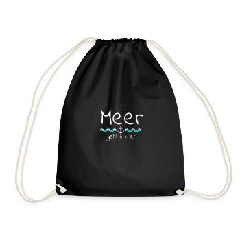Meer Anker Wasser Boot Geschenk Wellen - Turnbeutel - Schwarz - Vorne