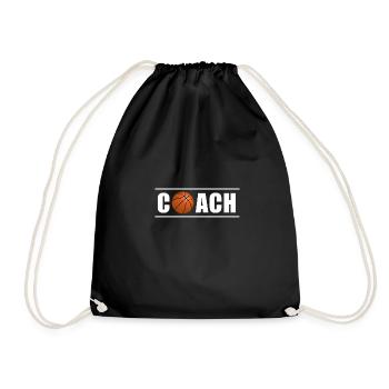 Basketball Coach Trainer - Turnbeutel - Schwarz - Vorne