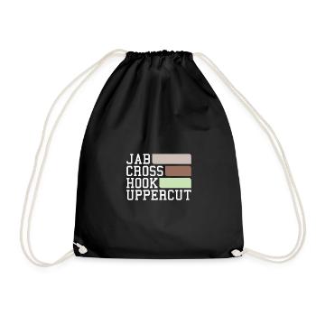 Jab, Cross, Hook, Uppercut - Drawstring Bag - black - Front