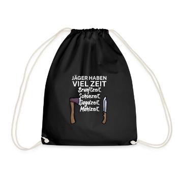 Jäger haben viel Zeit Brunftzeit Schonzeit - Turnbeutel - Schwarz - Vorne