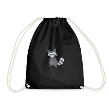 Sweet raccoon - Drawstring Bag - black - Front