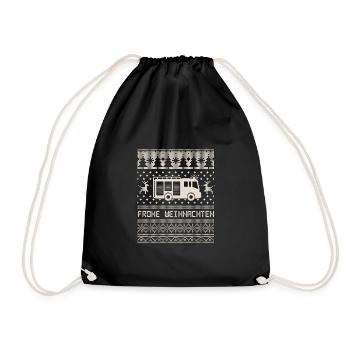 Feuerwehr Brandbekämpfung Geschenk · Weihnachten - Turnbeutel - Schwarz - Vorne