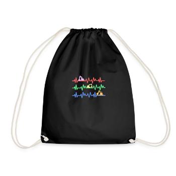 Machine de chantier de construction de pelle cadeau · battement de coeur - Sac de sport léger - noir - Devant