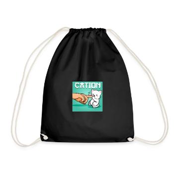 Cat Cation Kittens Cartoon Cat Protection Gift - Drawstring Bag - black - Front