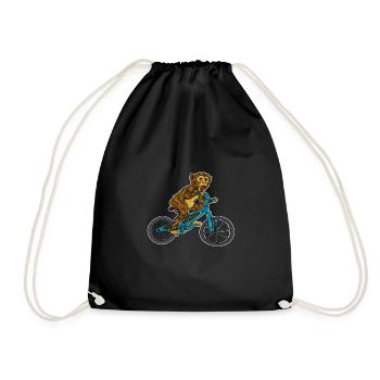 Bicycle monkey sport - Drawstring Bag - black - Front