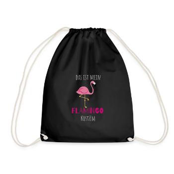 Anti-Fasching Anti-Karneval Kostüm Flamingo - Turnbeutel - Schwarz - Vorne