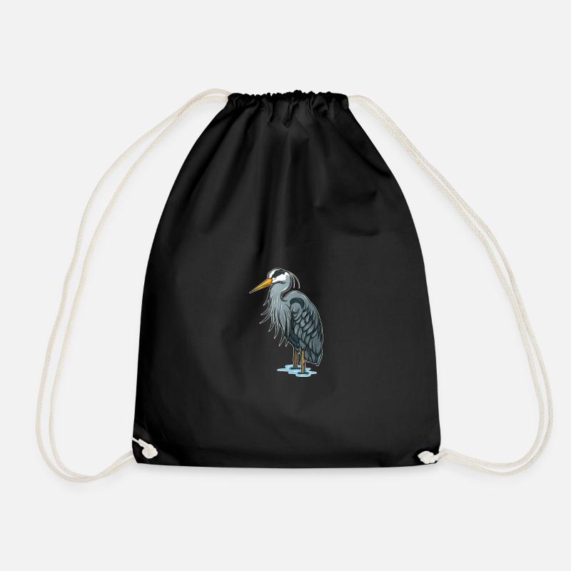 Graureiher-Reiher-Vogel-Vogelbeobachtungs-Geschenk - Turnbeutel - Schwarz