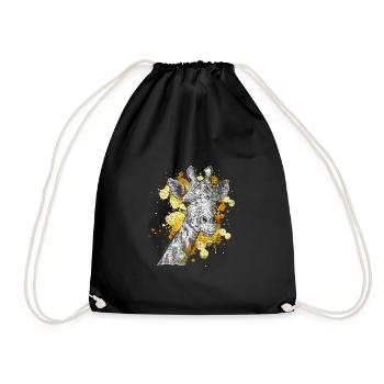 Giraffe Animal - Drawstring Bag - black - Front