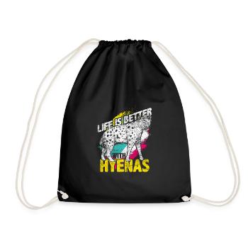 hyenas - Drawstring Bag - black - Front