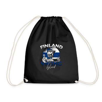 Finland Finnish home - Drawstring Bag - black - Front