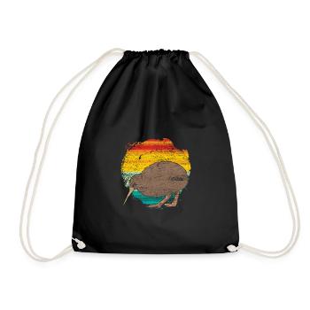 kiwi - Drawstring Bag - black - Front