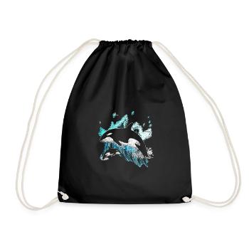 Cadeau d'épaulard - Sac de sport léger - noir - Devant