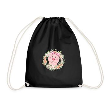 Porc Fleurs - Sac de sport léger - noir - Devant