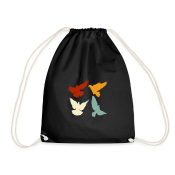 Animal pigeon rétro - Sac de sport léger - noir - Devant