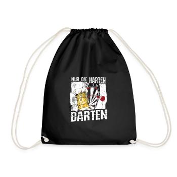 Nur die harten darten Bier Spruch für Dartspieler - Turnbeutel - Schwarz - Vorne