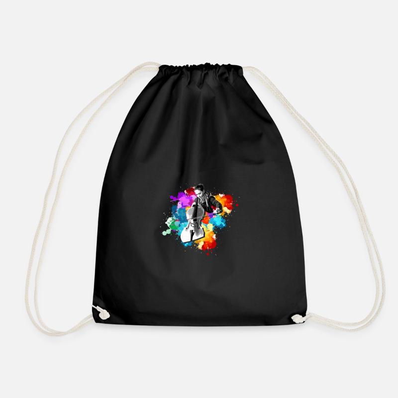 Cello cellist - Drawstring Bag - black