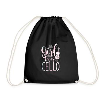 Cello girl - Drawstring Bag - black - Front