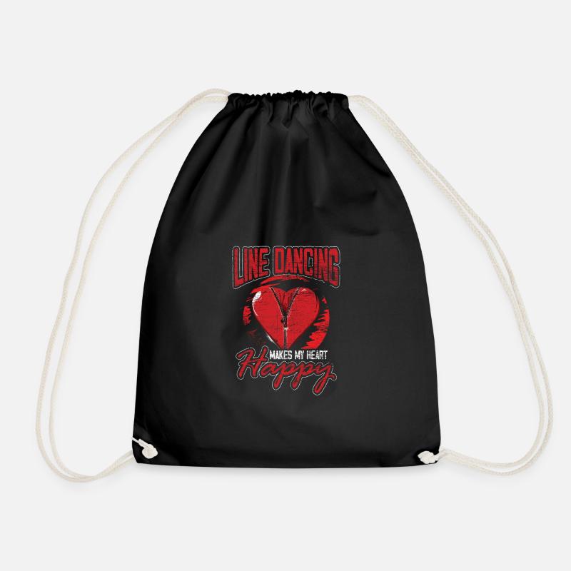 Line dance - Drawstring Bag - black