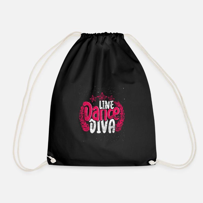 Linedance dance - Drawstring Bag - black