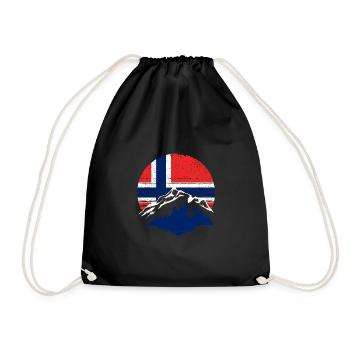 Norwegen Skandinavien Geschenk - Turnbeutel - Schwarz - Vorne