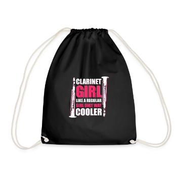 Clarinet musical instrument - Drawstring Bag - black - Front