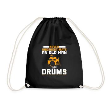 Drums old man - Drawstring Bag - black - Front