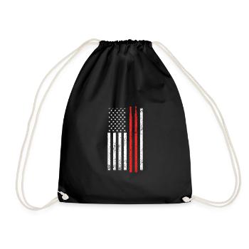 Drums America musicians - Drawstring Bag - black - Front