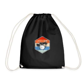 Batteur de batterie rétro - Sac de sport léger - noir - Devant