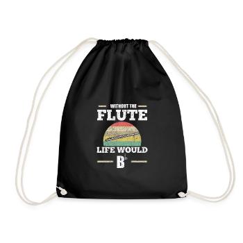 flute - Drawstring Bag - black - Front