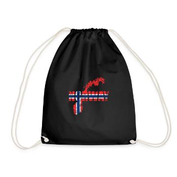 Norwegen Skandinavien - Turnbeutel - Schwarz - Vorne