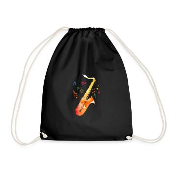 Saxophone musician - Drawstring Bag - black - Front