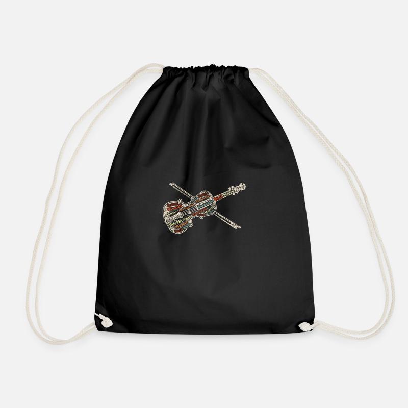 Violin violin - Drawstring Bag - black