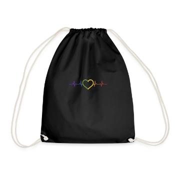 LGBT heartbeat - Drawstring Bag - black - Front