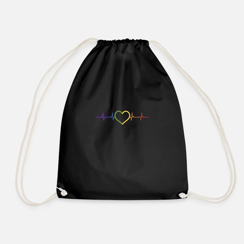 LGBT Herzschlag - Turnbeutel - Schwarz