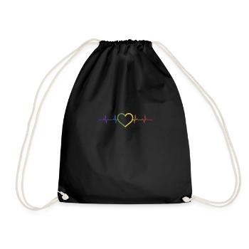 LGBTQ heart - Drawstring Bag - black - Front